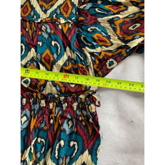 SALE NWT SÉZANE EVELYNA DRESS Geometric multico blue red orange 3/4 sleeve SZ4 - Picture 5 of 7